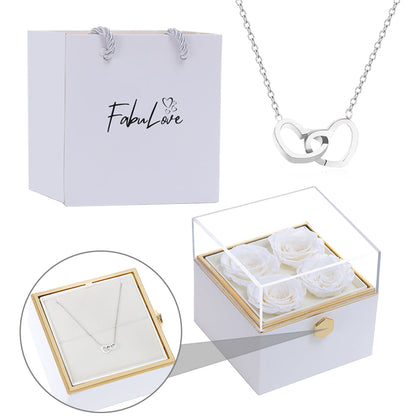 Eternal Rose Box - W/ Engraved Necklace & Real Rose