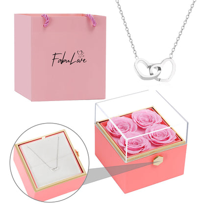 Eternal Rose Box - W/ Engraved Necklace & Real Rose