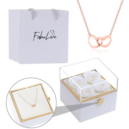 Eternal Rose Box - W/ Engraved Necklace & Real Rose