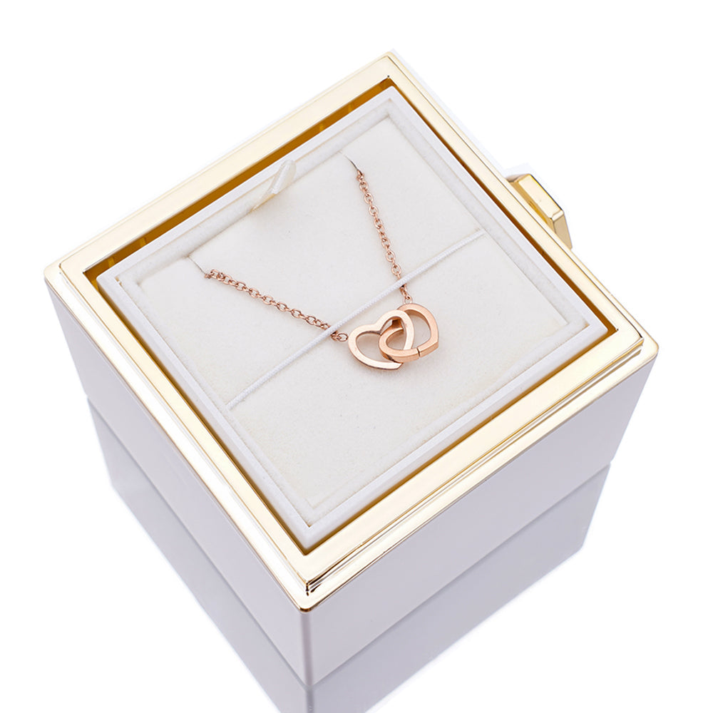 Eternal Rose Box - W/ Engraved Necklace & Real Rose