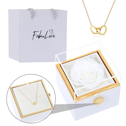 Eternal Rose Box - W/ Engraved Necklace & Real Rose