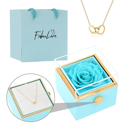 Eternal Rose Box - W/ Engraved Necklace & Real Rose