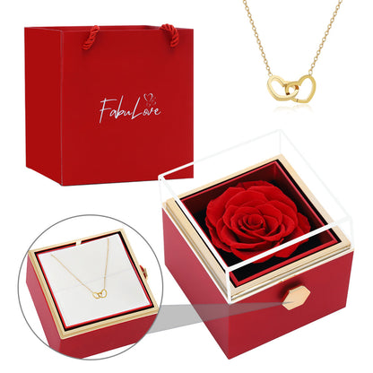 Eternal Rose Box - W/ Engraved Necklace & Real Rose