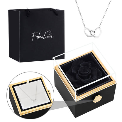 Eternal Rose Box - W/ Engraved Necklace & Real Rose