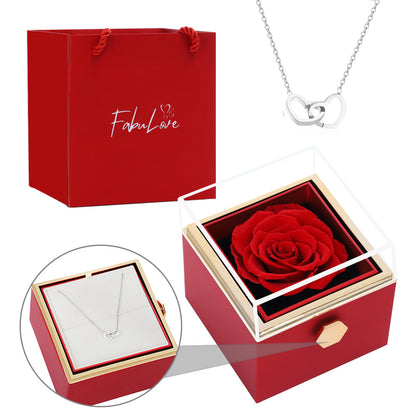 Eternal Rose Box - W/ Engraved Necklace & Real Rose