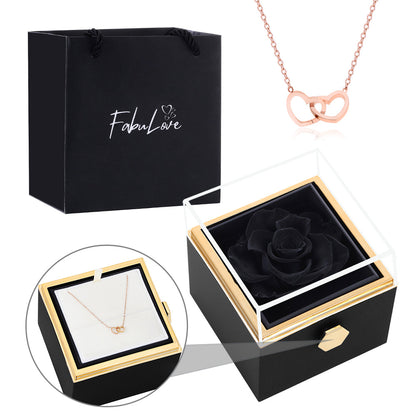 Eternal Rose Box - W/ Engraved Necklace & Real Rose