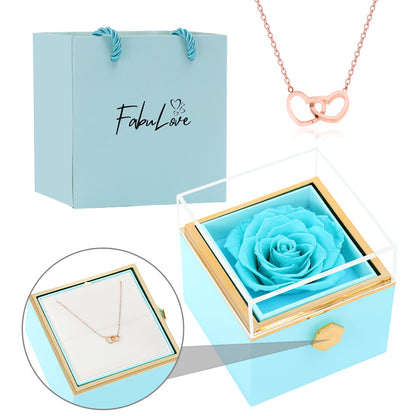 Eternal Rose Box - W/ Engraved Necklace & Real Rose