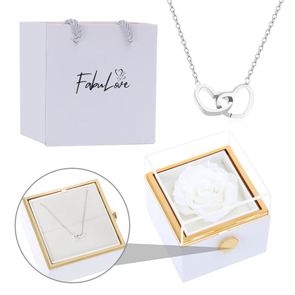 Eternal Rose Box - W/ Engraved Necklace & Real Rose