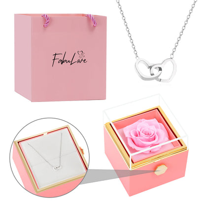 Eternal Rose Box - W/ Engraved Necklace & Real Rose