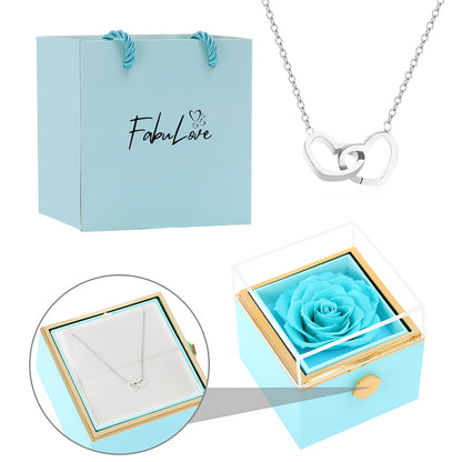 Eternal Rose Box - W/ Engraved Necklace & Real Rose