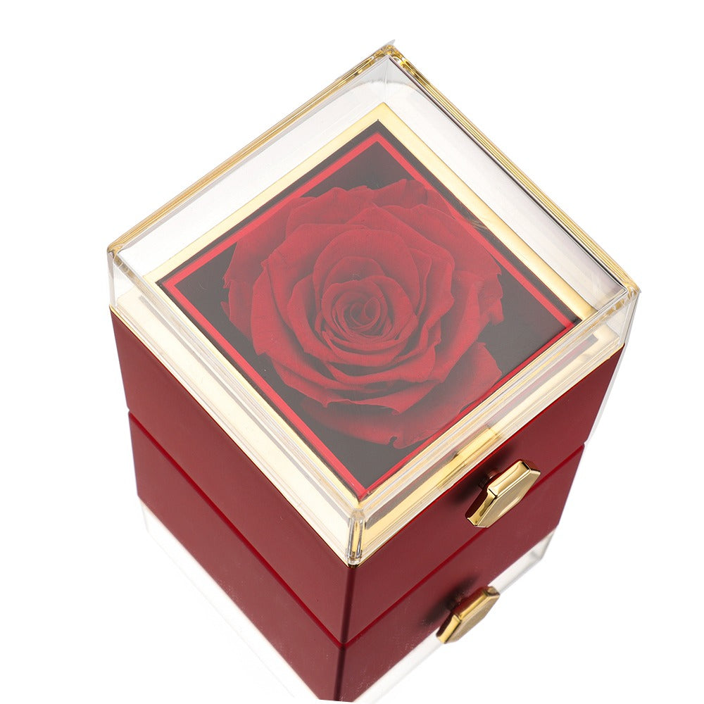 Eternal Rose Box - W/ Engraved Necklace & Real Rose