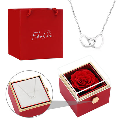 Eternal Rose Box - W/ Engraved Necklace & Real Rose