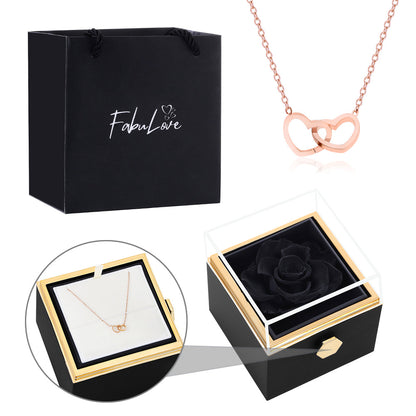 Eternal Rose Box - W/ Engraved Necklace & Real Rose