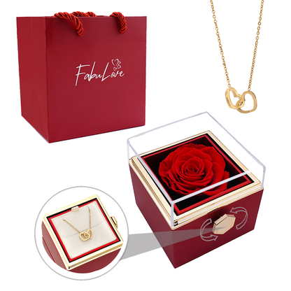 Eternal Rose Box - W/ Engraved Necklace & Real Rose