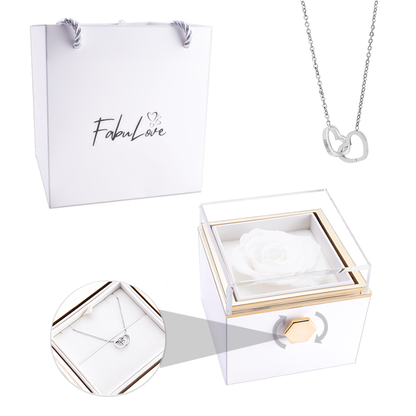 Eternal Rose Box - W/ Engraved Necklace & Real Rose